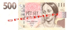 500 Kč - Božena Němcová (1820-1862) Je považována za nejvýznamnější českou spisovatelku. Autorka drobné prózy s vlasteneckou a sociální tematikou., foto: Česká národní banka