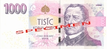 1 000 Kč - František Palacký (1798-1876) Vědec, historik - sepsal národní dějiny. Významná postava českého kulturního a politického života., foto: Česká národní banka