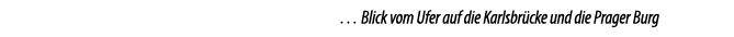 … Blick vom Ufer auf die Karlsbr cke und die Prager Burg 