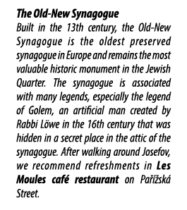 The Old New Synagogue Built in the 13th century, the Old New Synagogue is the oldest preserved synagogue in Europe an...