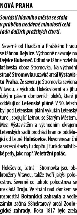 Nov Praha Sou  st  hlavn ho m sta se stala v pr b hu ned vn  minulosti cel   ada dal  ch pra sk ch  tvrt . Severn  o...