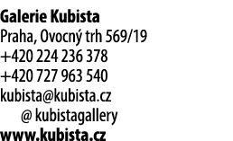 Galerie Kubista Praha, Ovocn trh 569/19 +420 224 236 378 +420 727 963 540 kubista@kubista.cz @ kubistagallery www.ku...