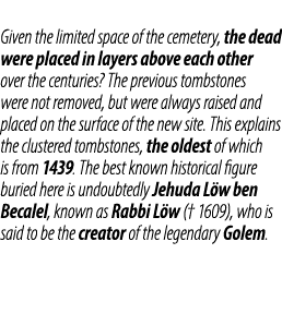 Given the limited space of the cemetery, the dead were placed in layers above each other over the centuries? The prev...