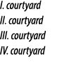 I. courtyard II. courtyard III. courtyard IV. courtyard 