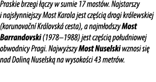 Praskie brzegi  czy w sumie 17 most w. Najstarszy i najs ynniejszy Most Karola jest cz  ci  drogi kr lewskiej (korun...