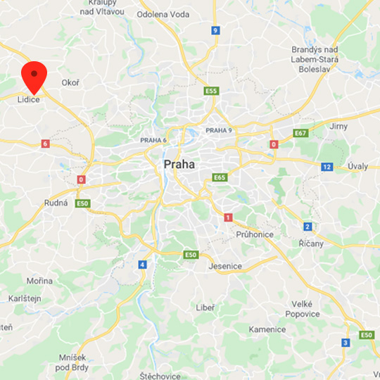 Lidice, zdroj: Mapy Google