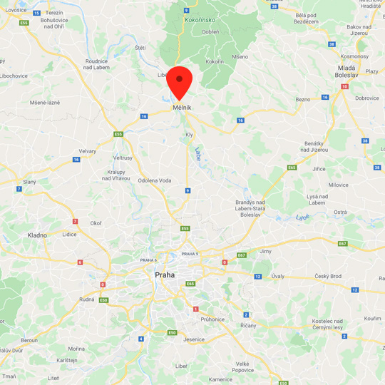 Mělník, zdroj: Mapy Google