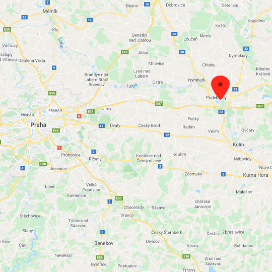 Poděbrady, zdroj: Mapy Google